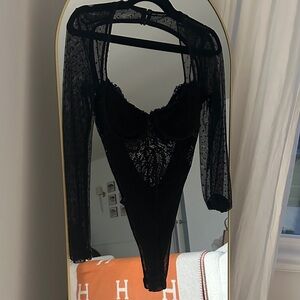 Bardot Black Lace Bodysuit